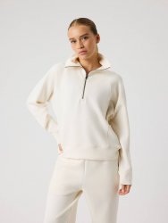 Björn Borg Women's Studio Halfzip Sweatshirt - Tofu