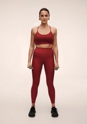 Casall Graphic High Waist Tights - Maroon Red