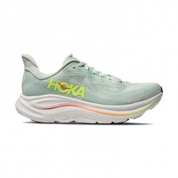 Hoka Women Clifton 10 Wide - Sea Glass / Neon Flame