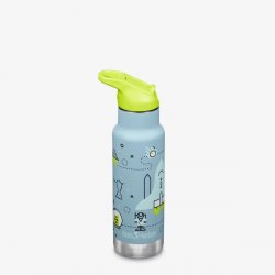 Klean Kanteen Isolerad Kid Classic 355ml med Flip Seal Sportkork och sugrör - Launch Plan
