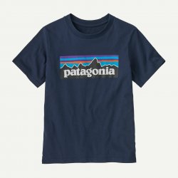 Patagonia Kids P-6 Logo T-Shirt - New Navy