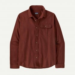 Patagonia Men's Long-Sleeved Lightweight Fjord Flannel Shirt - Mirror Weave: Rusty Red