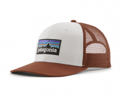 Patagonia P-6 Logo Trucker Hat - White / Rusty Red