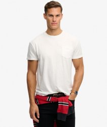 Superdry Men's Cotton Classic Linen Pocket Tee - Lime White