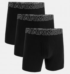 Under Armour Men's UA Performance Cotton 6inch 3-Pack Boxerjock - Black