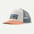 Patagonia P-6 Logo Lopro Trucker Hat - White / Peach Sherbet