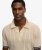 Superdry Men's Knitted Texture Short Sleeve Polo - Oatmeal Beige