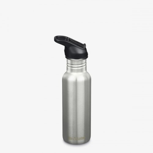 Klean Kanteen Classic 532ml med Flip Seal Sportkork och sugrör - Brushed Stainless