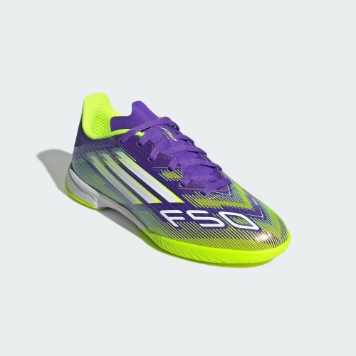 Adidas F50 League Inomhusfotbollsskor Junior - Purple Rush / Cloud White / Lucid Lemon
