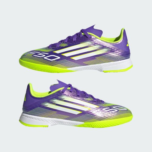 Adidas F50 League Inomhusfotbollsskor Junior - Purple Rush / Cloud White / Lucid Lemon