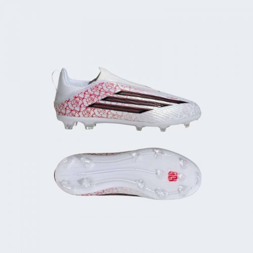 Adidas F50 League LAMINE YAMAL Laceless FG/MG Junior - Cloud White / Core Black / Lucid Red