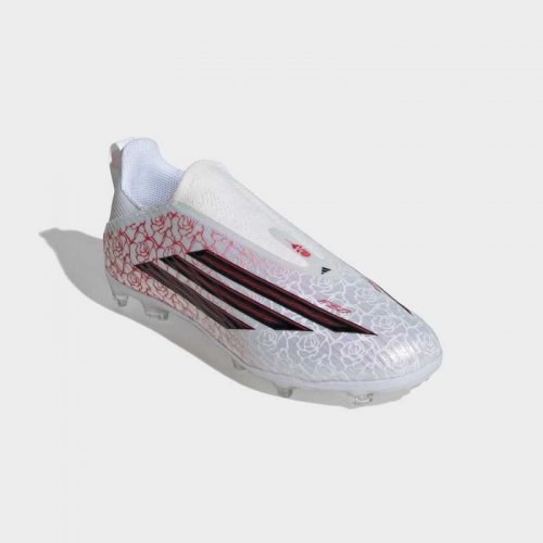 Adidas F50 League LAMINE YAMAL Laceless FG/MG Junior - Cloud White / Core Black / Lucid Red