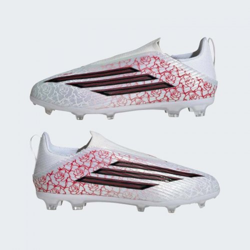 Adidas F50 League LAMINE YAMAL Laceless FG/MG Junior - Cloud White / Core Black / Lucid Red