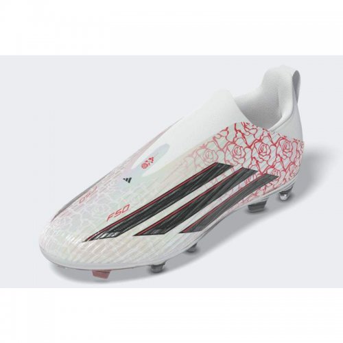Adidas F50 League LAMINE YAMAL Laceless FG/MG Junior - Cloud White / Core Black / Lucid Red