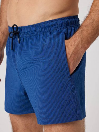 Björn Borg Men's Borg Seersucker Swim Shorts - Searstripe 4 / Blue