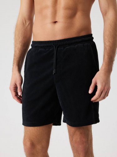 Björn Borg Men's Toweling Pool Shorts - Black Beauty