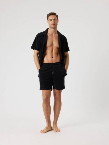 Björn Borg Men's Toweling Pool Shorts - Black Beauty