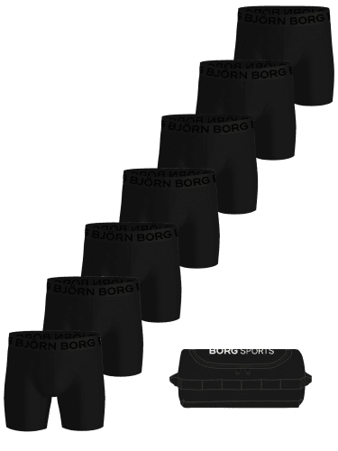 Björn Borg Sport Lightweight Boxer and Wash Bag 7p - Black