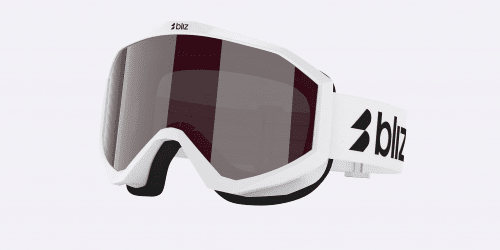 Bliz Liner Ski Goggles - White / Black Logo / Pink / Silver Mirror