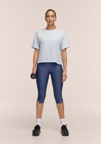 Casall Capri Slit Regular Waist Tights - Blue Shadow