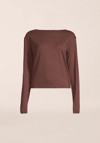 Casall Delight Drapey Long Sleeve - Dark Brown