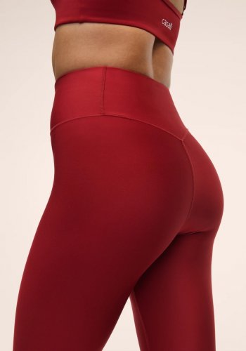 Casall Graphic High Waist Tights - Maroon Red