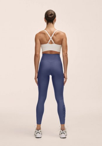 Casall Graphic High Waist Tights - Blue Shadow