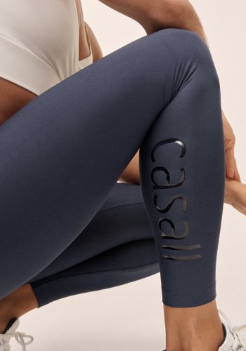 Casall Graphic High Waist Tights - Core Blue