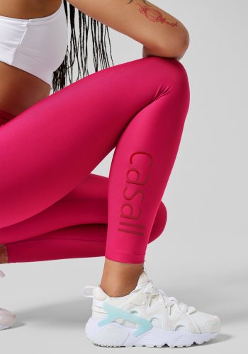 Casall Graphic High Waist Tights - Punch Pink