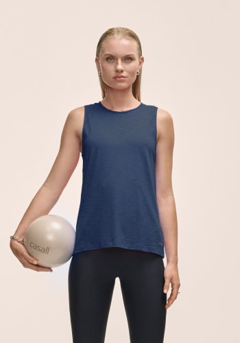 Casall Soft Texture Tank - Blue Shadow