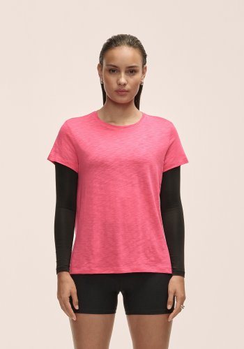 Casall Soft Texture Tee - Ruby Blush