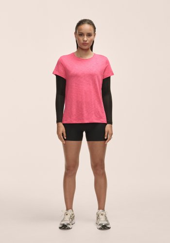 Casall Soft Texture Tee - Ruby Blush