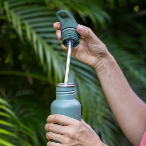 Klean Kanteen Classic 532ml med Flip Seal Sportkork och sugrör - Black