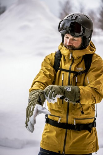 Hestra Army Leather Heli Ski 5-finger - Olive