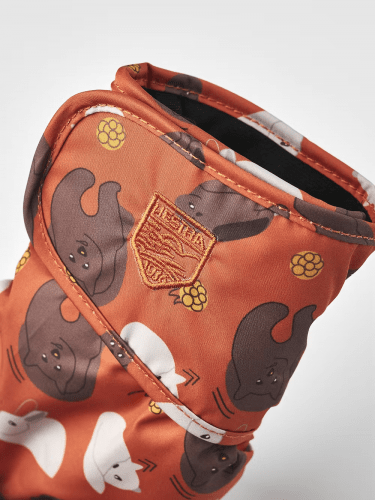 Hestra Kids Hygge Mitten - Brick Red Print