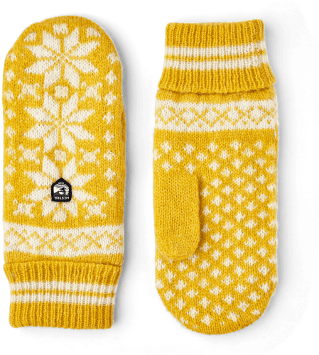 Hestra Nordic Junior Mitten - Mustard / Offwhite