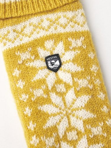 Hestra Nordic Junior Mitten - Mustard / Offwhite