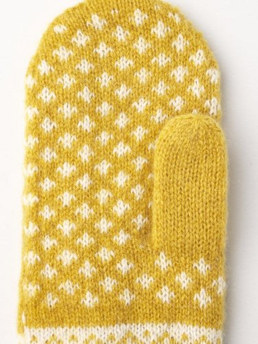 Hestra Nordic Junior Mitten - Mustard / Offwhite