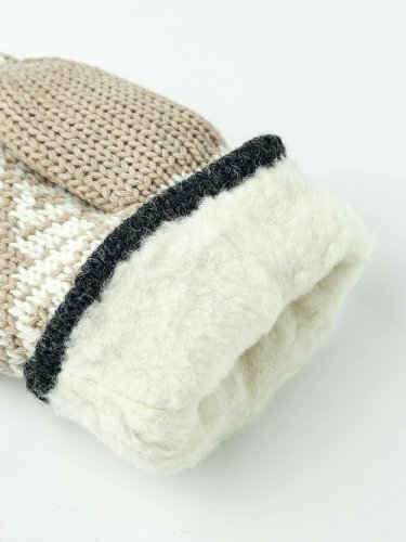 Hestra Nordic Wool Mitten - Beige / Offwhite