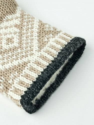 Hestra Nordic Wool Mitten - Beige / Offwhite