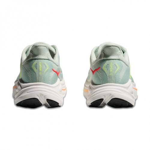 Hoka Women Clifton 10 Wide - Sea Glass / Neon Flame