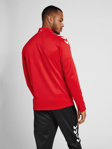 Hummel Unisex Core XK Poly Zip Sweatshirt - Red/White