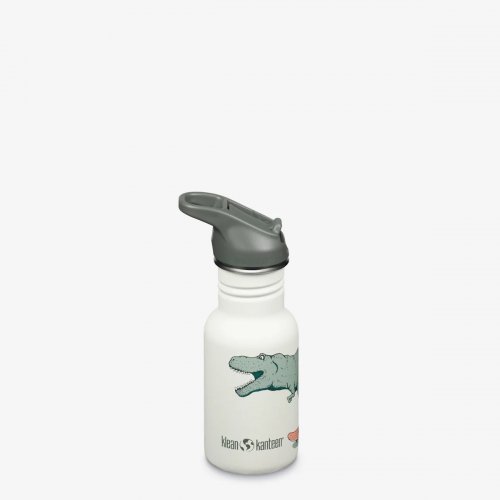 Klean Kanteen Kid's Classic 355ml med Flip Seal Sportkork och sugrör - Dino Skate
