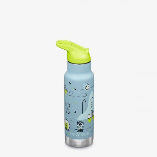 Klean Kanteen Isolerad Kid Classic 355ml med Flip Seal Sportkork och sugrör - Launch Plan