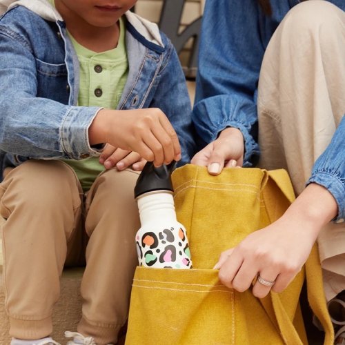 Klean Kanteen Kid's Classic 355ml med Flip Seal Sportkork och sugrör - Dino Skate