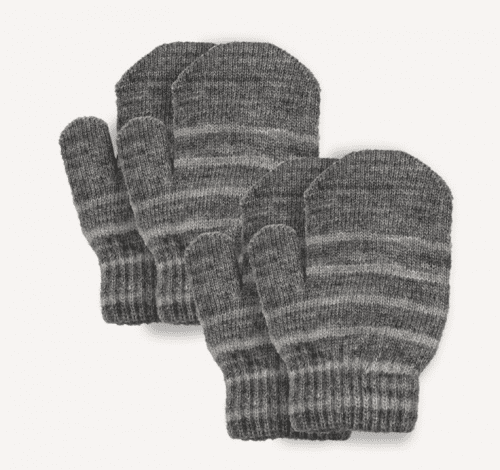 Lindberg Magic Wool Stripe Mitten 2-Pack - Anthracite/Grey