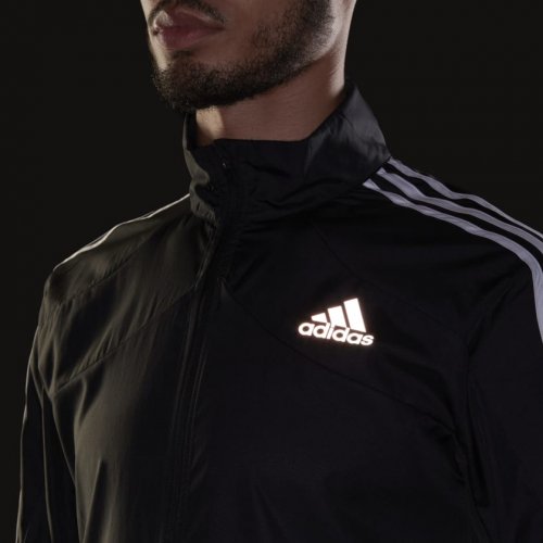 Adidas Marathon 3-Stripes Jacket - Black/White