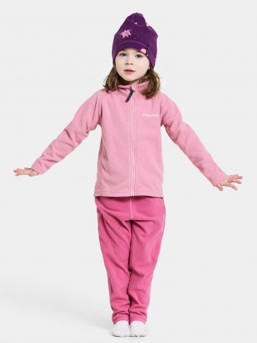 Didriksons Monte Kids Fullzip - Light Heather Pink