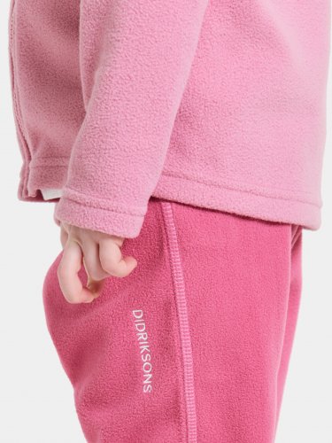 Didriksons Monte Kids Fullzip - Light Heather Pink