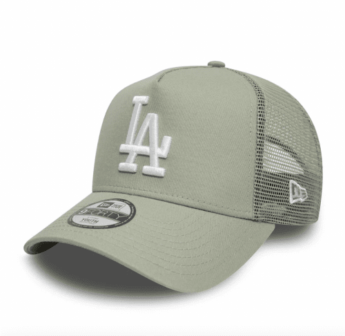 New Era Kids 9Forty LA Dodgers League Essential A-Frame Trucker Adjustable Cap - Pastel Green